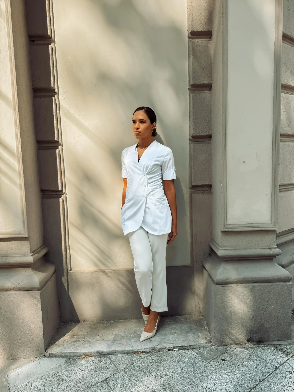 Halat medical damă Euphoria Short Sleeve vedere laterală
